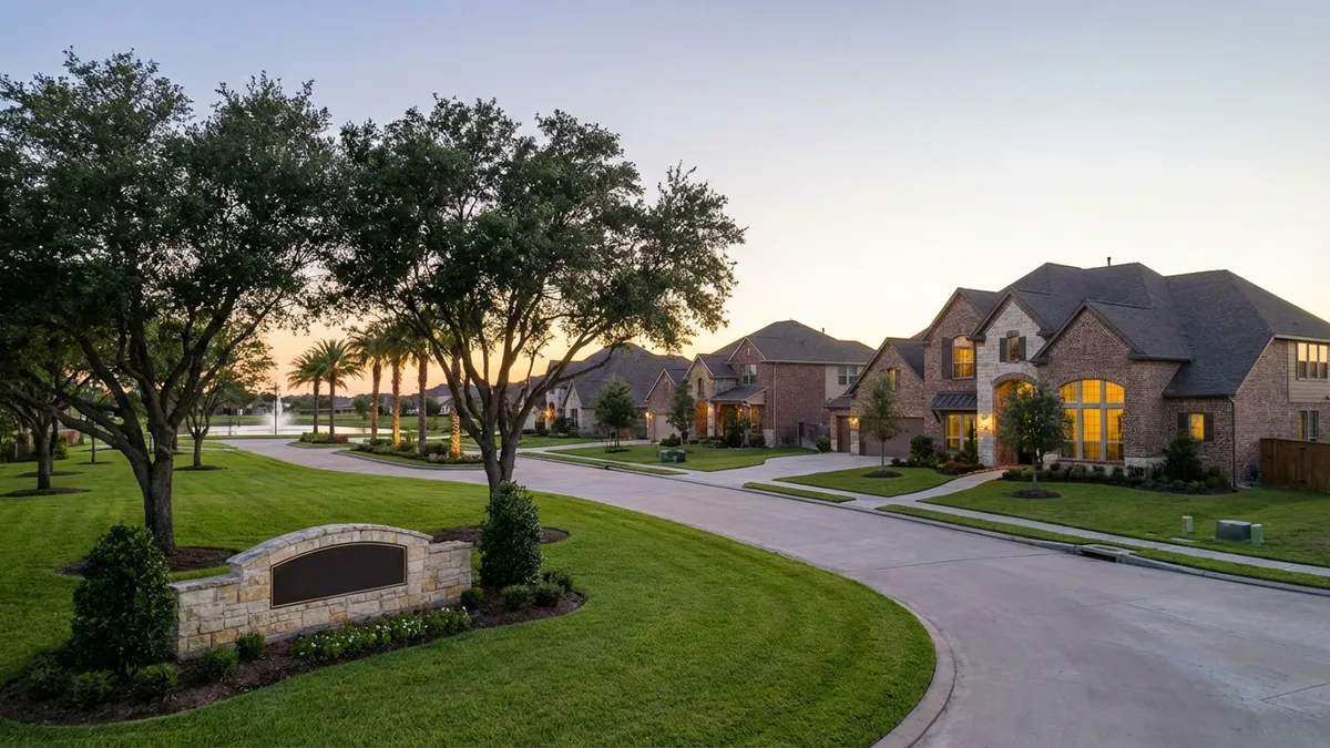 A professional real estate photograph for: League City Real Estate Market Update: Essential Insights. Get the latest data on League City's evolving real estate market. Learn how 2.9 months of inventory, 5.8% price growth, and 6.23% mortgage rates impac